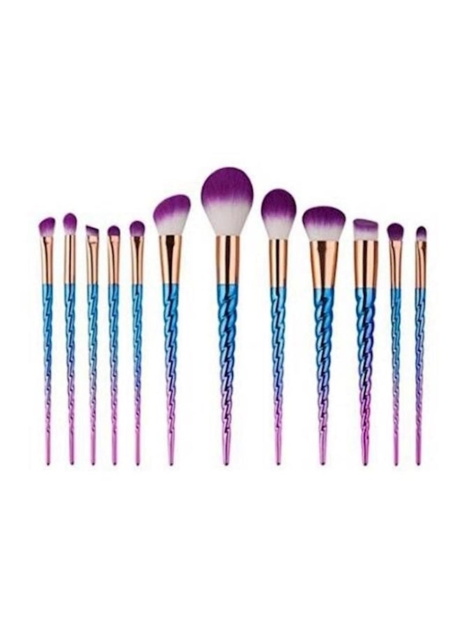 10-Piece Make Up Brushes Set Multicolour