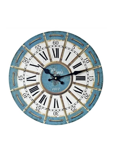 Round Wooden Wall Clock Multicolour 12inch
