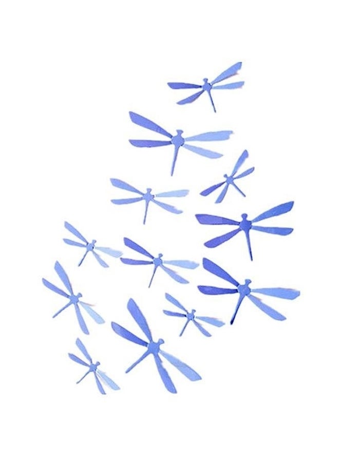 12-Piece Removable Dragonfly Wall Decals Blue - Image 2