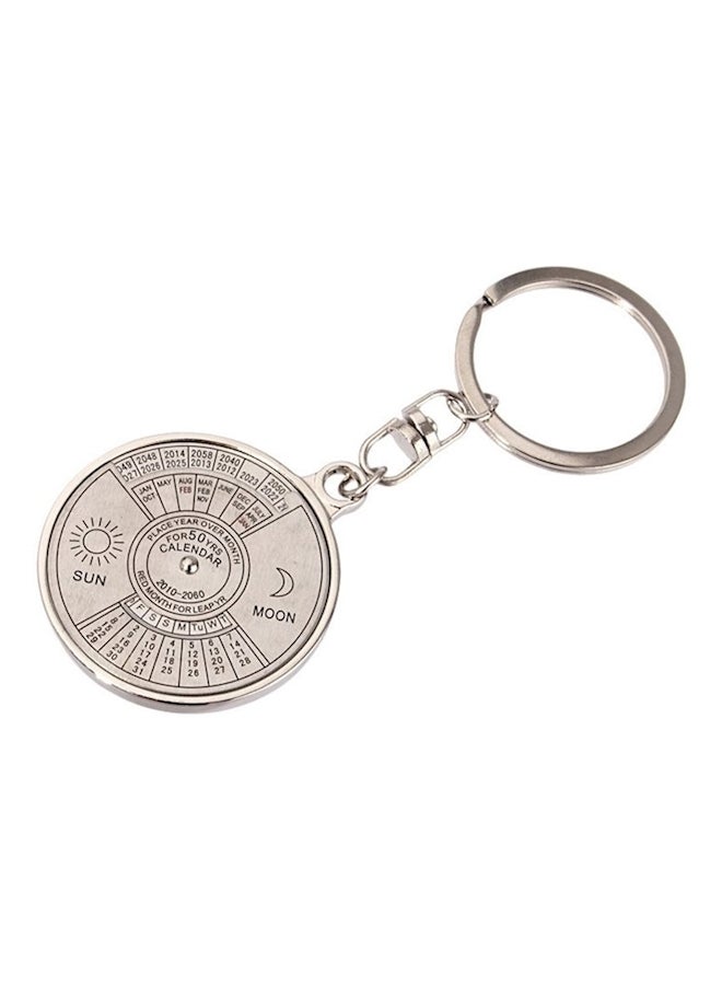 Generic - 50 Years Perpetual Calendar Metal Keychain Silver - Image 1