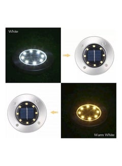 Generic 8 Led Solar Garden Outdoor In-Ground Light White  - Image 2