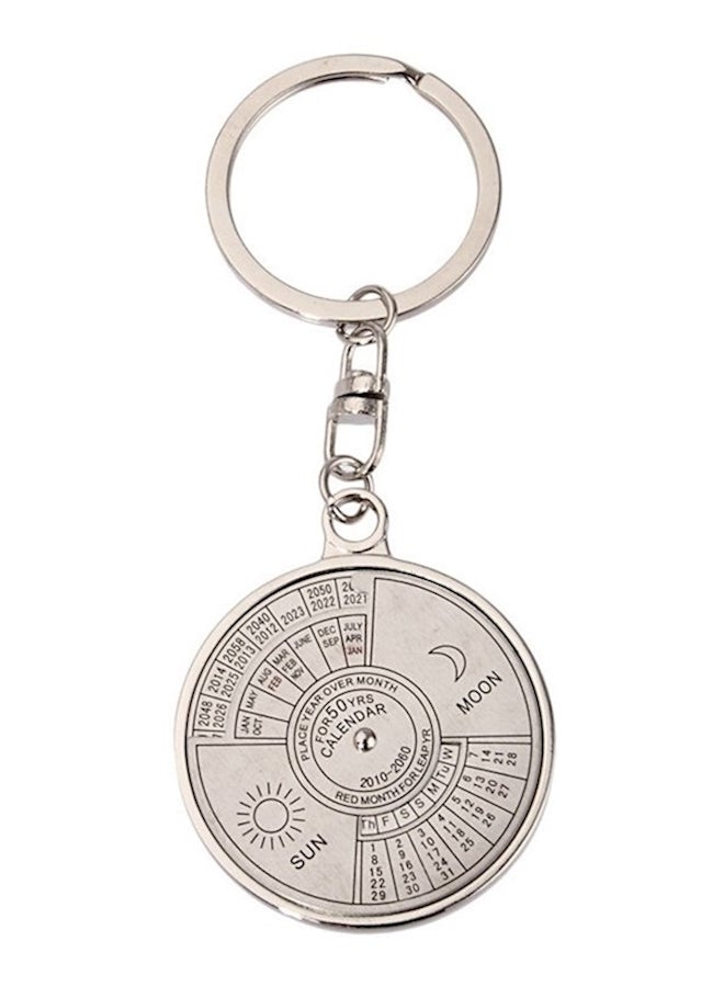 Generic - 50 Years Perpetual Calendar Metal Keychain Silver - Image 1