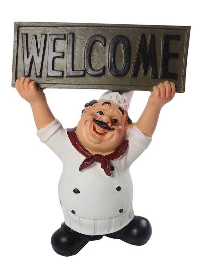 Italian Chef Figurines Kitchen Decor With Welcome Sign Board Plaque Home Kitchen Restaurant Multicolour - Image 1