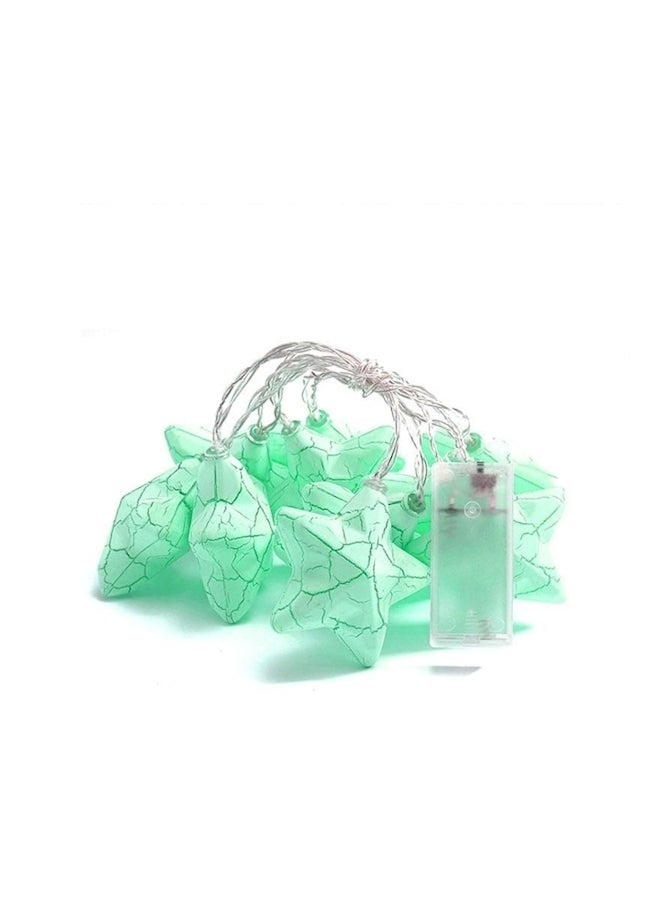 شريط إنارة ليلي رومانسي مكون من 10 مصابيح LED على شكل نجوم أخضر 1.5متر  - Image 1