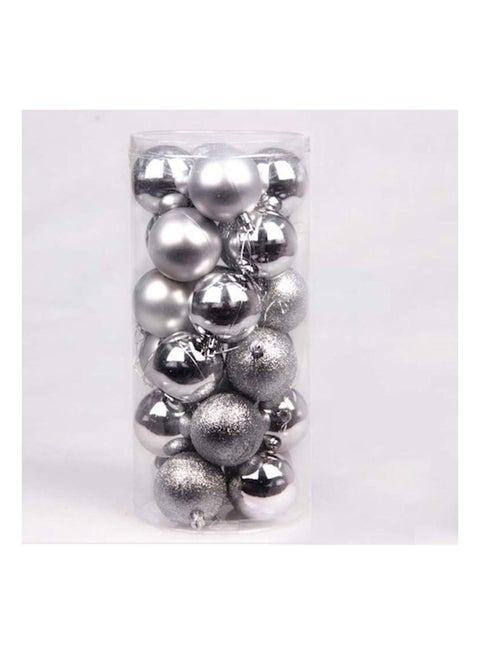 24 Piece Christmas Tree Ornaments Balls Hanger Multicolour 6cm