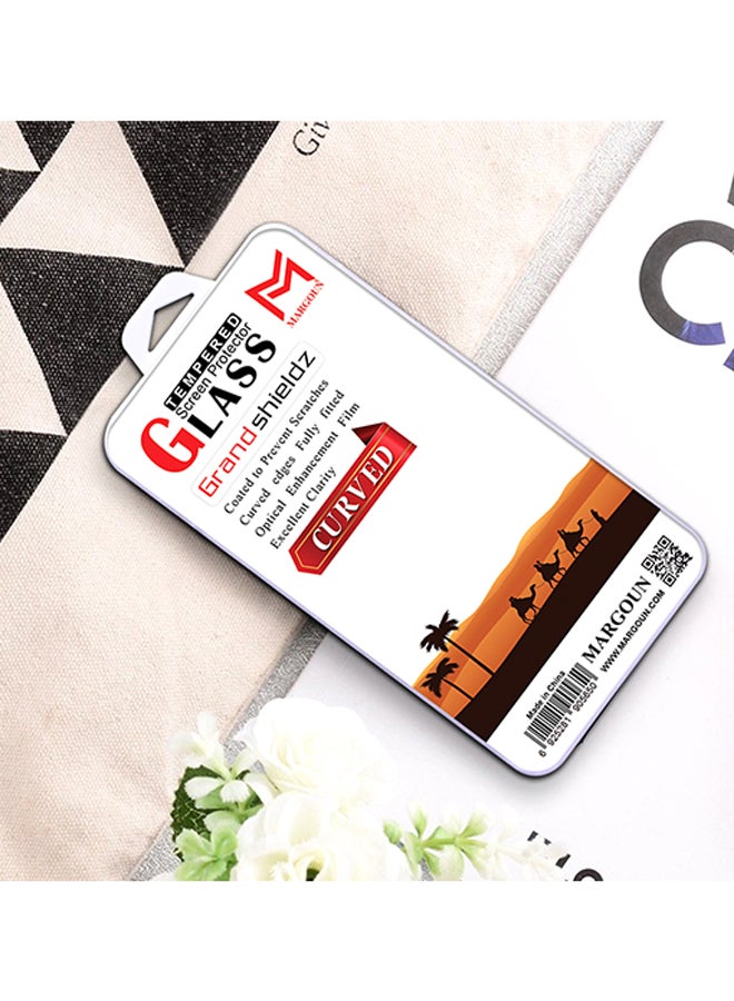 مارجون لاصقة حماية ثلاثية الأبعاد للشاشة من الزجاج المقوى بتصميم منحنٍ مضاد للخدش لهواتف ون بلس 7 برو شفاف/ أسود - Image 3