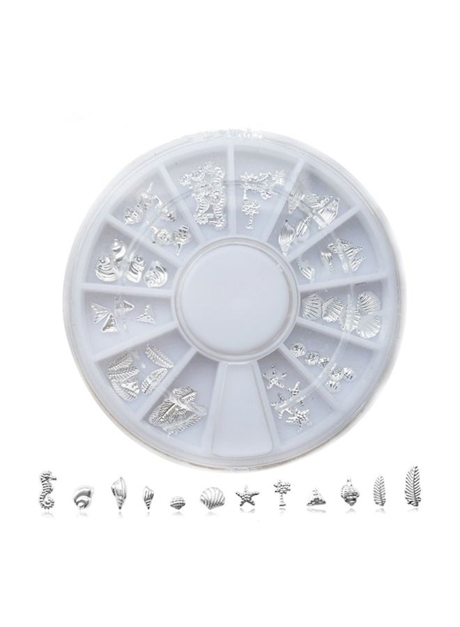 Plated Metal Nail Sticker Art Decoration Decals Silver