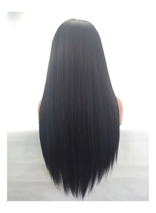Long Straight Hand Tied Front Lace Synthetic Wig For Black - Image 2