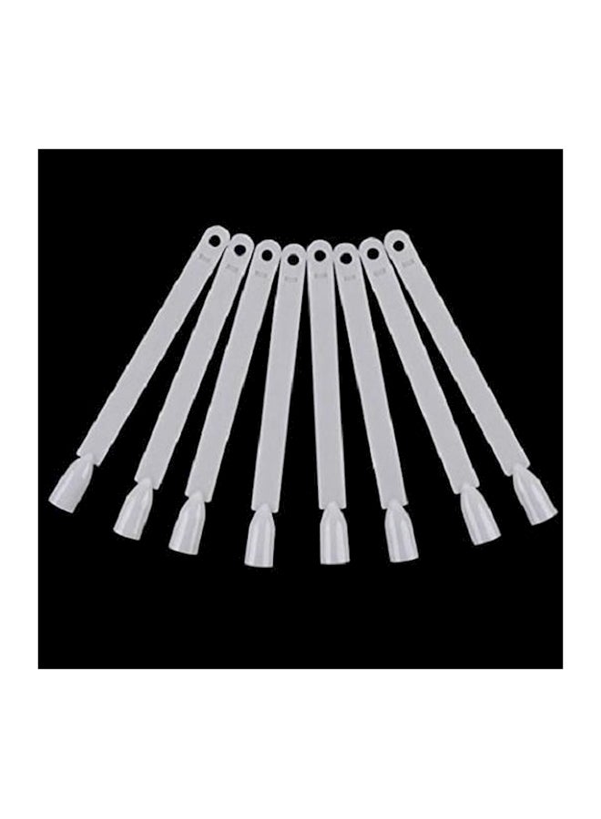 طقم أظافر صناعية مثبتة على عصى مكون من 50 قطعة أبيض - Image 2