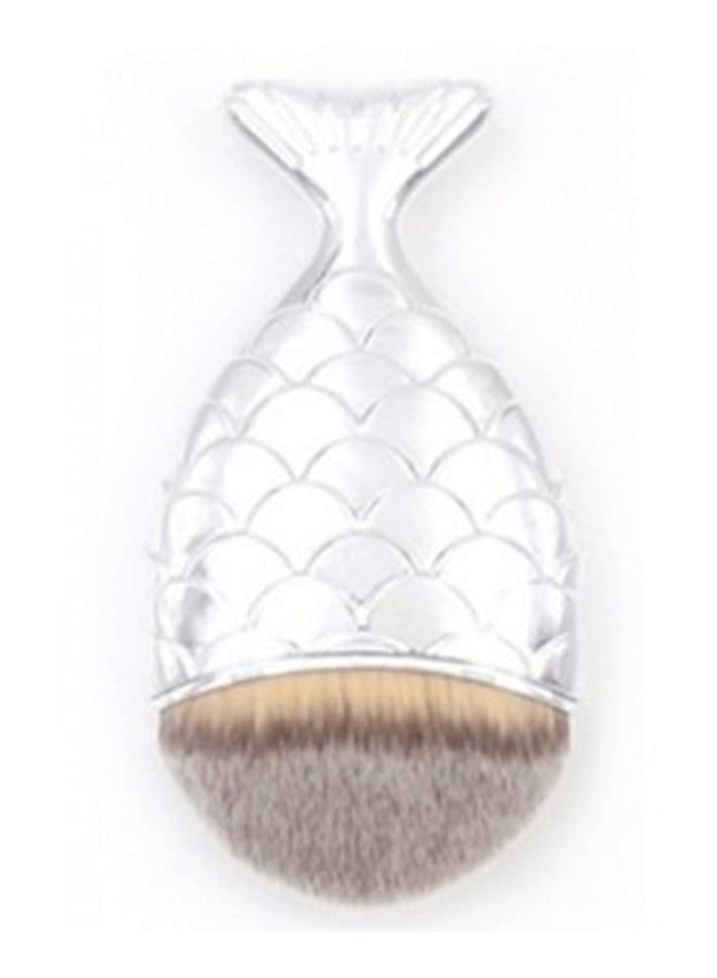 Generic Fish Tail Scale Makeup Brush Silver/Brown 