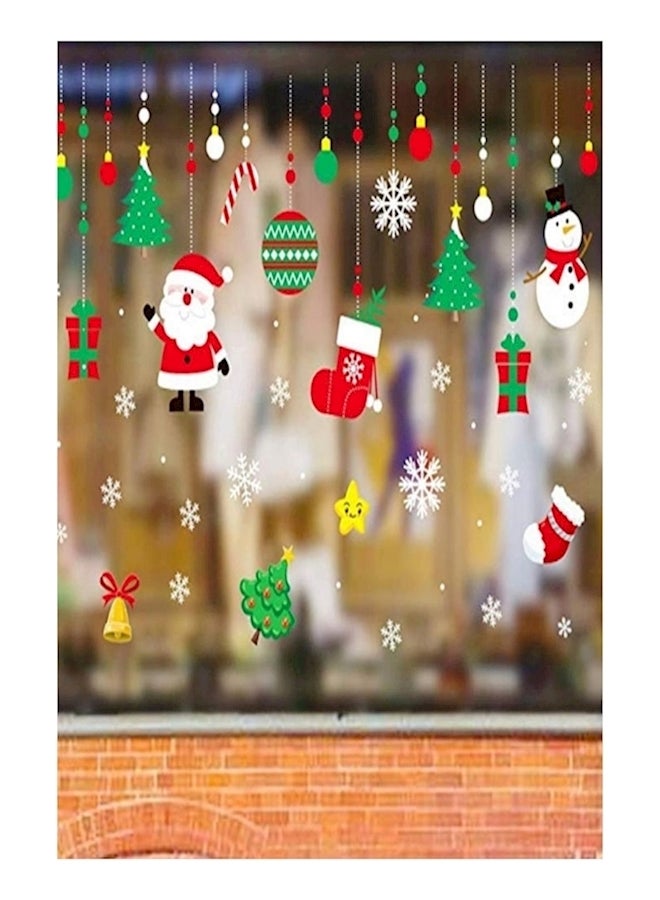 Santa Claus Snowman Removable Wall Decals Multicolour - Image 1