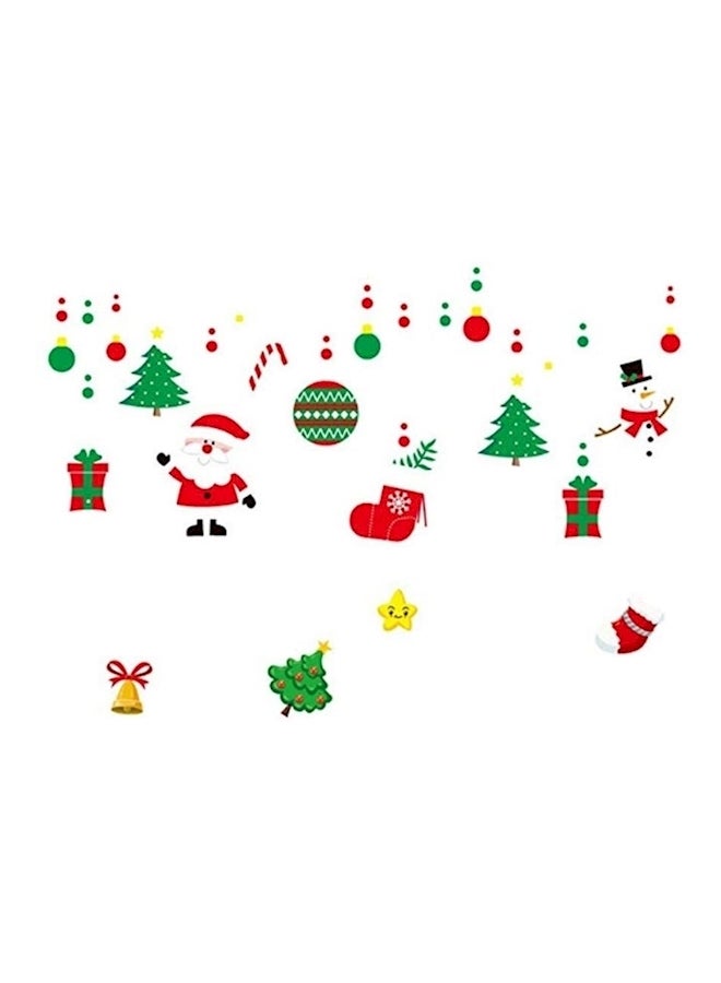 Santa Claus Snowman Removable Wall Decals Multicolour - Image 2
