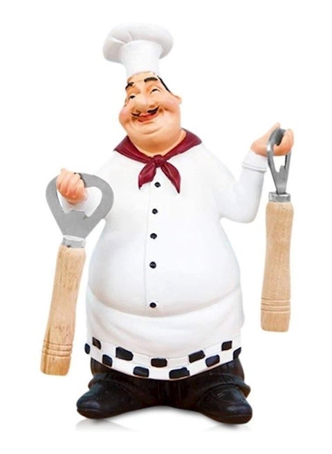 Cook Statue French Chef Figurines Ornaments Multicolour