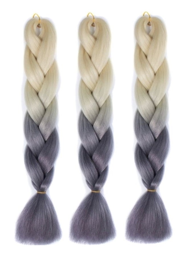 3 Piece Braiding Synthetic Hair Extensions Wig Set Multi Color