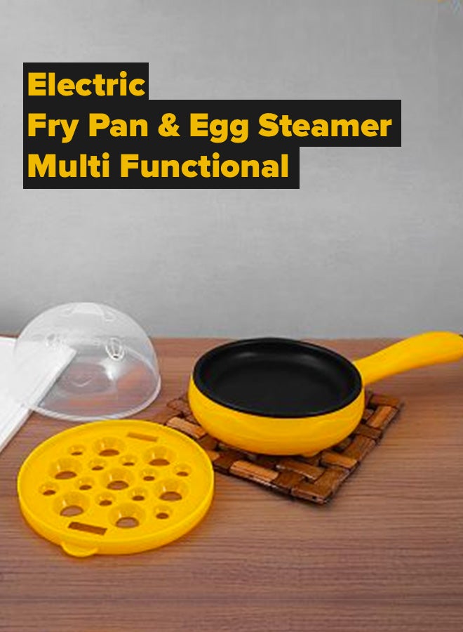 royal mark 7 Eggs Electric Multi Functional Fry Pan Rmem-1122 Yellow/Clear - Image 1