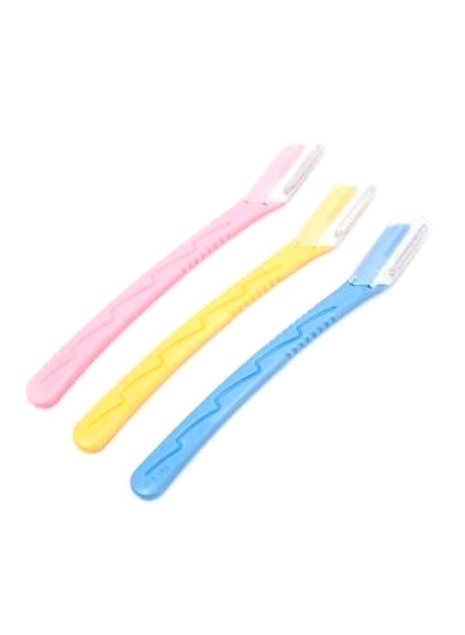 طقم شفرات حلاقة الحواجب مكون من 3 قطع متعدد الألوان