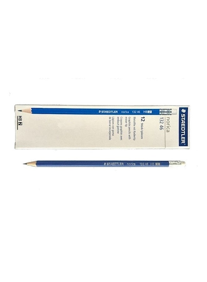 12-Piece Norica Hb2 Pencil With Eraser Tip Blue - v1560860332/N24537082A_1