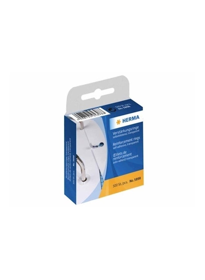 هيرما مجموعة حلقات تقوية ذاتية اللصق مكوّنة من 500 قطعة أبيض