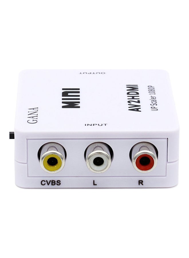 XbotMax 1080P Mini HDMI To VGA RCA AV Composite Adapter Converter White - Image 2