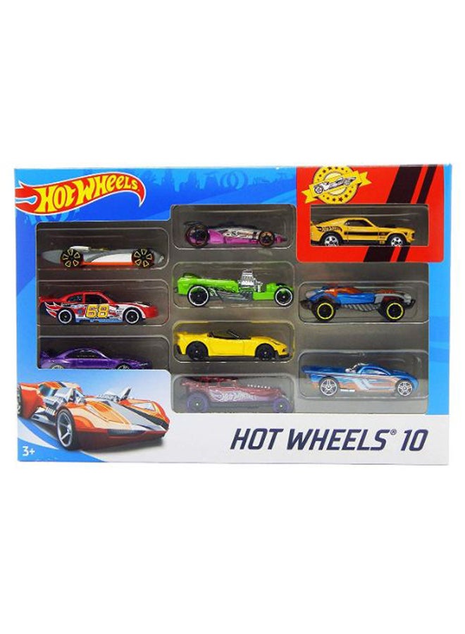 Hot Wheels - Basic Cars 10 Hot Wheels Car in 1 Pack ‎38.99x27.99x19cm - Image 1