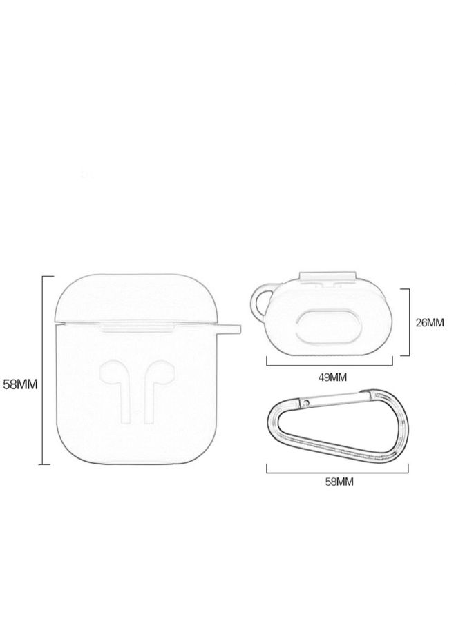Generic - Thickened Silicone Protective Case For AirPods With Carabiner Red - Image 1