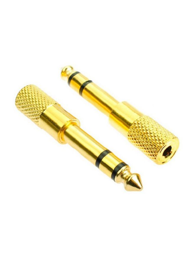 مقبس سماعة رأس محول صوت ستيريو من 3.5 مم ذكر إلى 6.5 مم أنثى للهواتف المحمولة ذهبي - Image 5