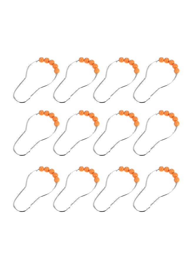 12-Piece Shower Curtain Ring Set Orange 0.085kg  - Image 1