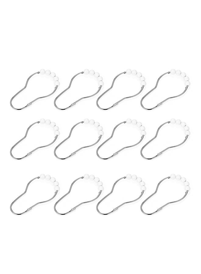 12-Piece Shower Curtain Ring Set White 0.085kg  - Image 1