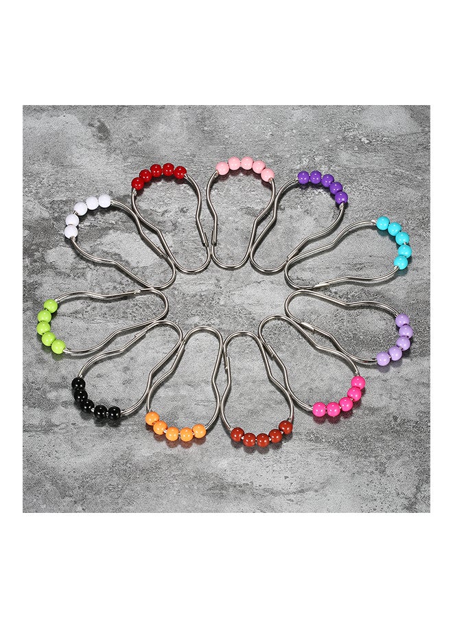 12-Piece Shower Curtain Ring Set White 0.085kg  - Image 2