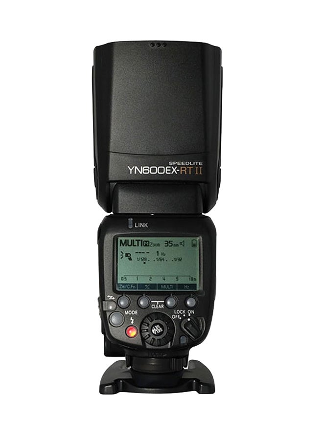 فلاش سبيدلايت YN600EX-RT II لاسلكي من خلال العدسة وبمزامنة عالية السرعة مع وضع أوبتيكال ماستر أسود