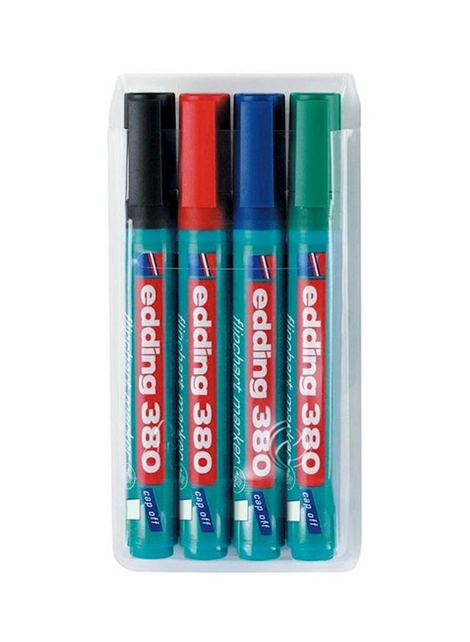 إدينغ 4 قطع من أقلام ماركر 383 للسبورة الورقية أسود/ أزرق/ أخضر