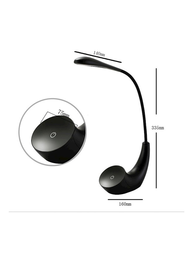 مصباح طاولة بإضاءة LED قابل لإعادة الشحن ويمكن التحكم فيه باللمس ومزود بمنفذ USB بتصميم أوروبي بسيط أسود  - Image 2