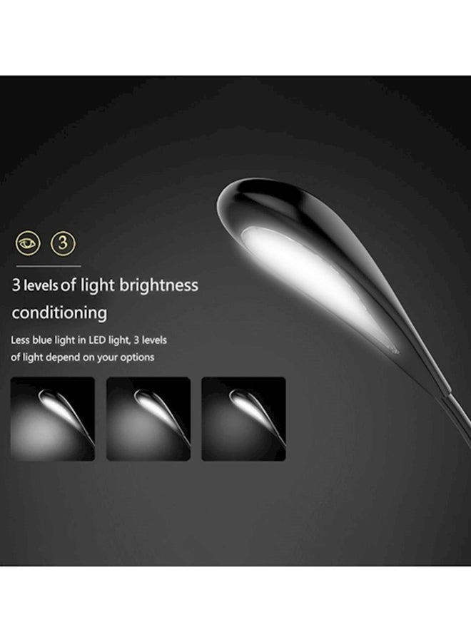 مصباح طاولة بإضاءة LED قابل لإعادة الشحن ويمكن التحكم فيه باللمس ومزود بمنفذ USB بتصميم أوروبي بسيط أسود  - Image 3