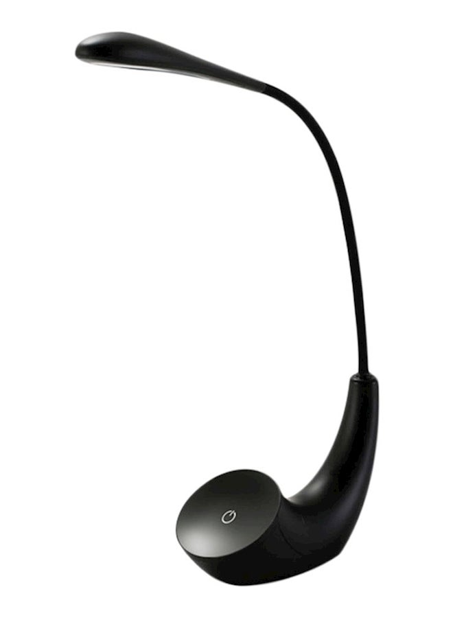 مصباح طاولة بإضاءة LED قابل لإعادة الشحن ويمكن التحكم فيه باللمس ومزود بمنفذ USB بتصميم أوروبي بسيط أسود  - Image 1
