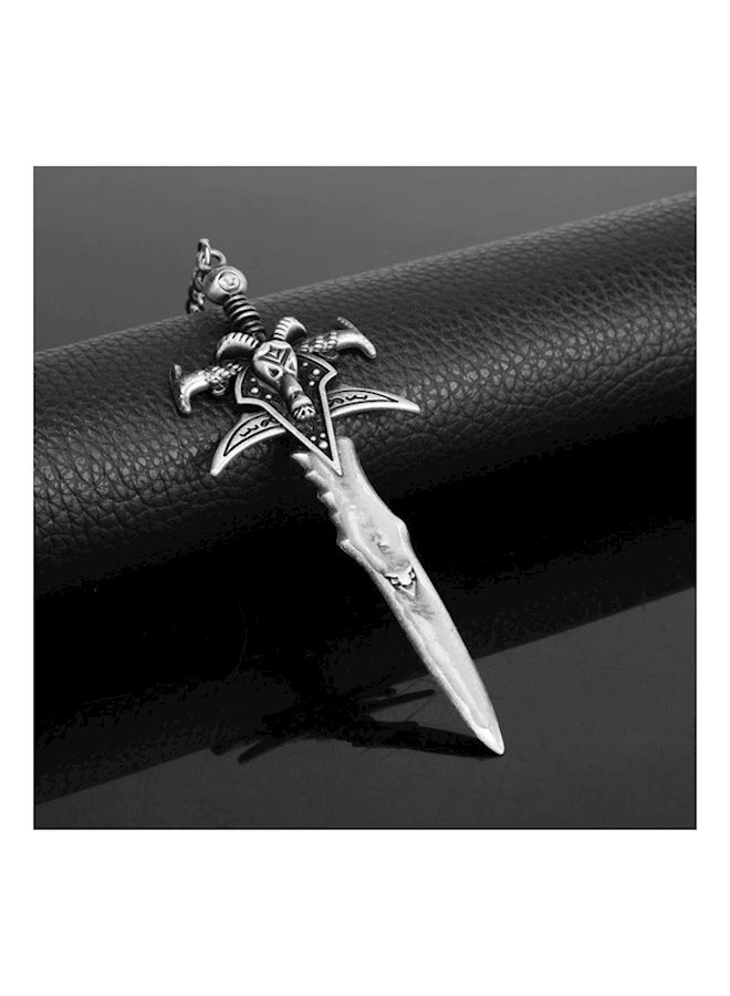 Sword Shaped Keyring Grey/Black/Silver - Image 2
