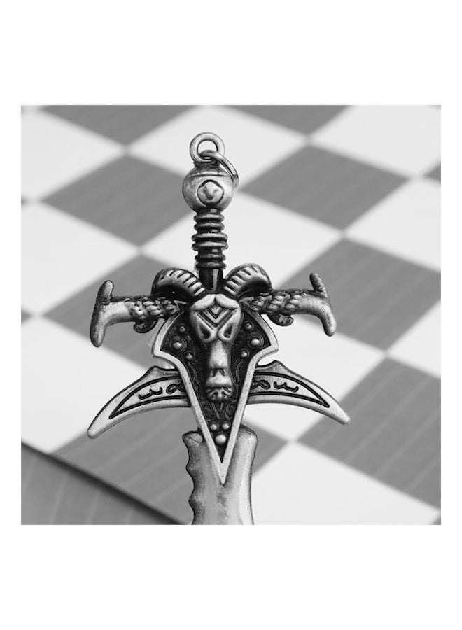 Sword Shaped Keyring Grey/Black/Silver - Image 4