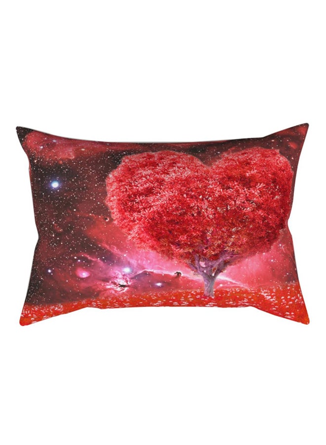 بلولانز غطاء وسادة مزين برسمة شجرة من زهور على شكل قلب بتصميم عصري polyester أحمر