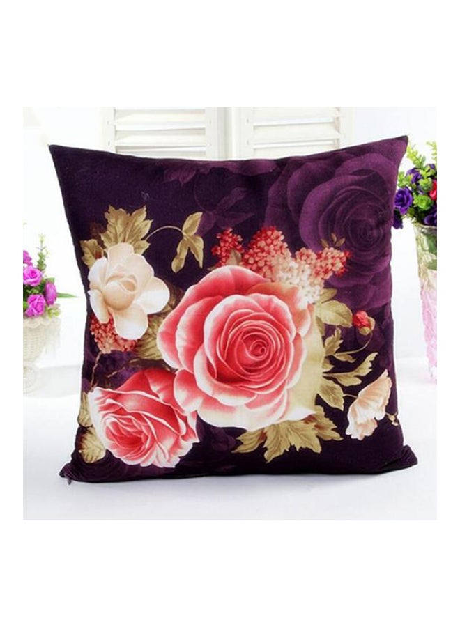 بلولانز غطاء وسادة زينة مطبوع عليه زهرة الفاوانيا linen متعدد الألوان
