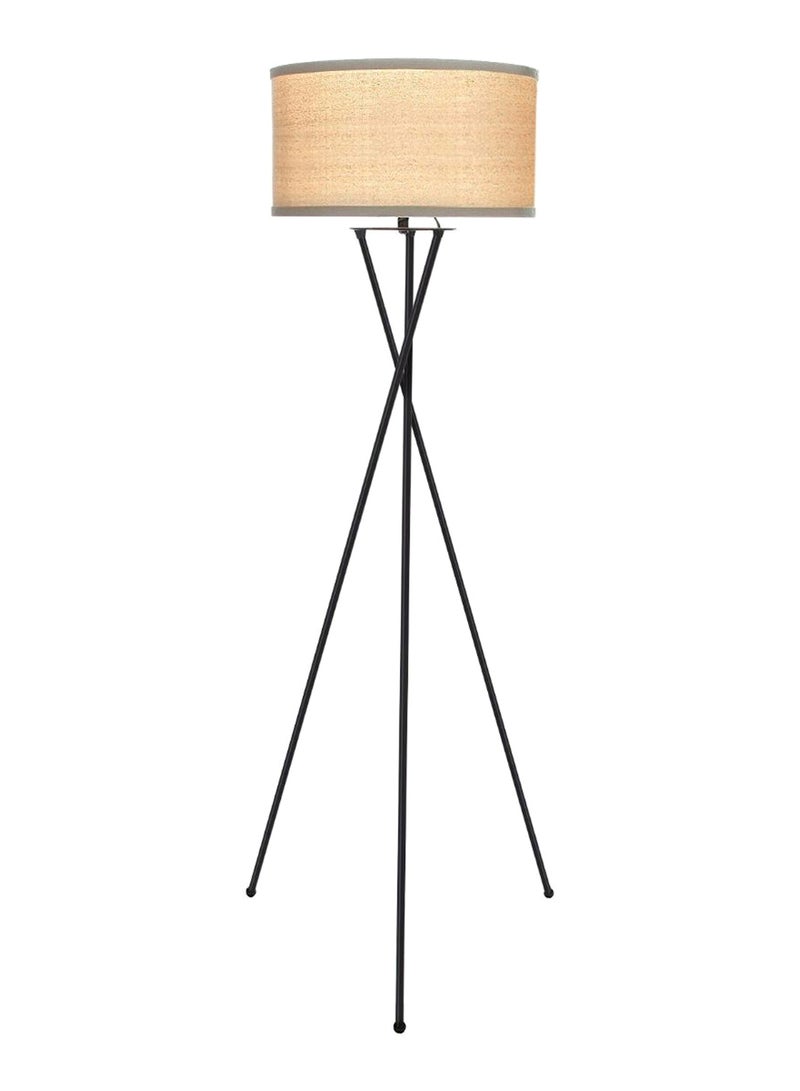 مصباح أرضي عصري أسود / بيج 60 x 24بوصة