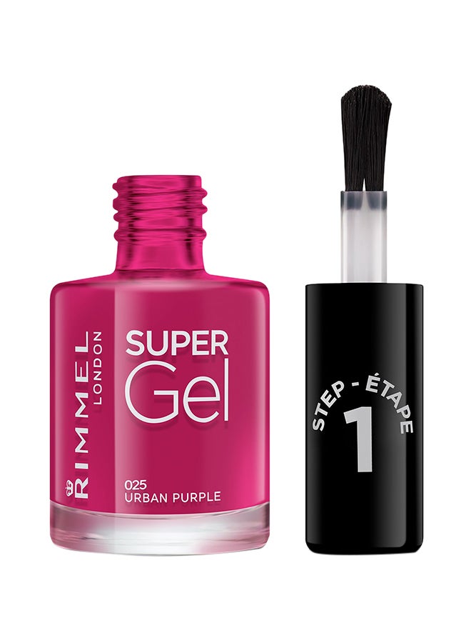 RIMMEL LONDON - Super Gel Nail Polish, 12 ml, 25 Urban Purple - Image 1