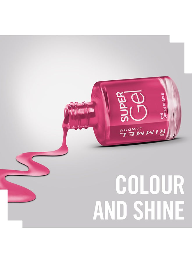 RIMMEL LONDON - Super Gel Nail Polish, 12 ml, 25 Urban Purple - Image 1
