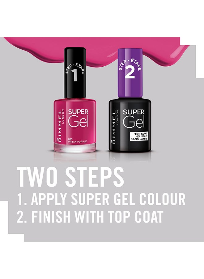 RIMMEL LONDON - Super Gel Nail Polish, 12 ml, 25 Urban Purple - Image 1