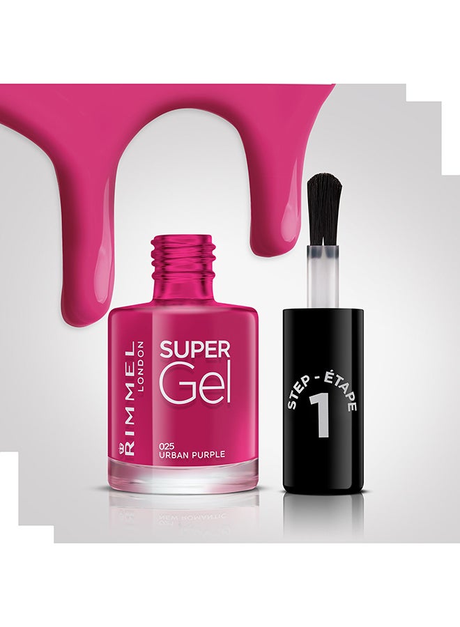 RIMMEL LONDON - Super Gel Nail Polish, 12 ml, 25 Urban Purple - Image 1