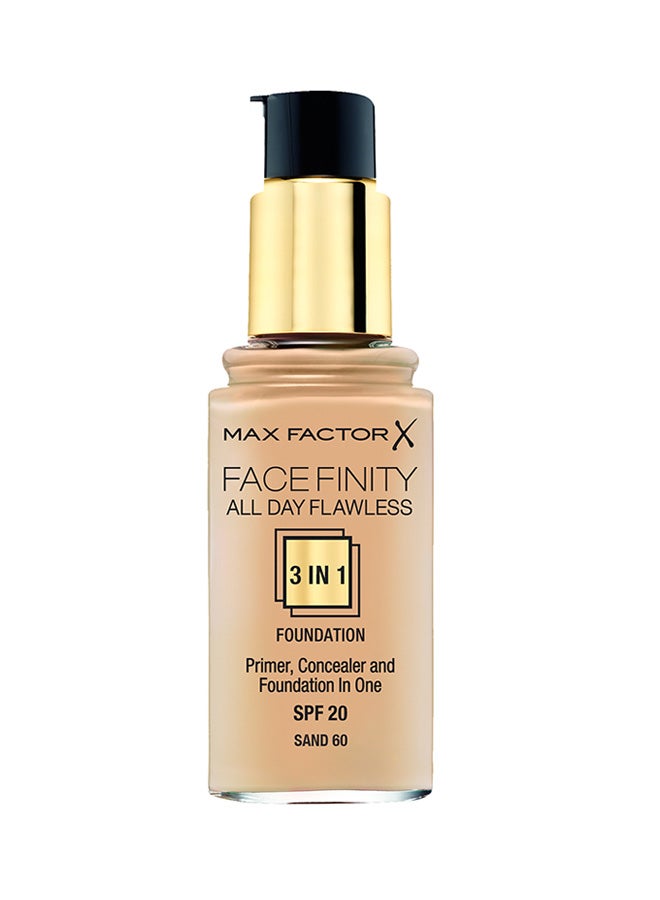 Max Factor 3 In 1 Facefinity All Day Flawless Liquid Foundation 30 ml 060 Sand - Image 1