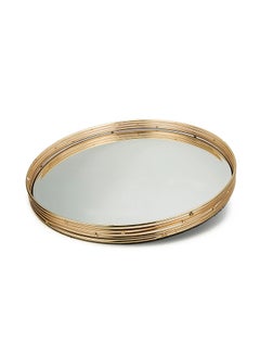 GLOVALHOME Multipurpose Metal Tray Gold/Silver 28 x 28 x 4.5cm  - Image 2