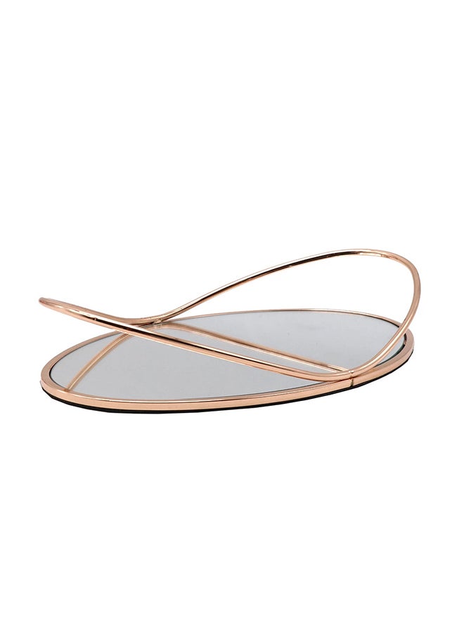GLOVALHOME Oval Shaped Mirror Tray Gold/Clear 34 x 21 x 6cm - Image 2