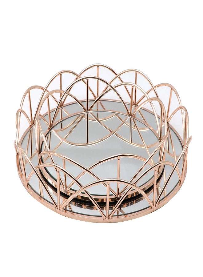 Metallic Round Tray Gold/Silver 39 x 39 x 7cm - v1560954383/N26670087A_1