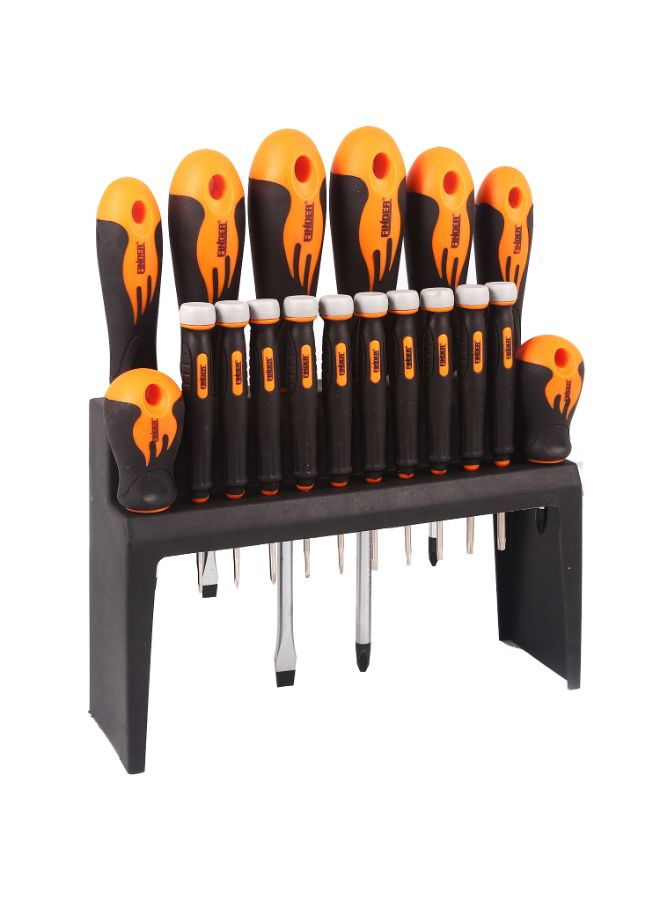 FINDER 18-Piece Screwdriver Set Black/Orange 10inch  - Image 3