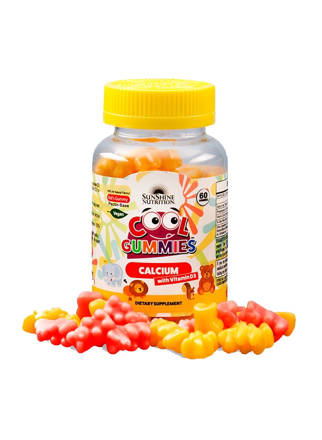 SUNSHINE NUTRITION Calcium With Vitamin D3 Cool Gummies Dietary Supplement 60 Gummies 