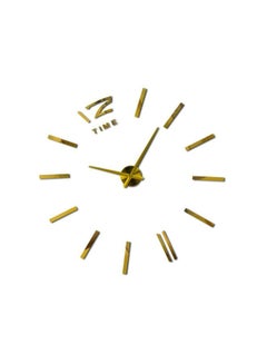 FRIEET DIY 3D Mirror Brief Wall Clock Sticker Gold 47inch  - Image 2